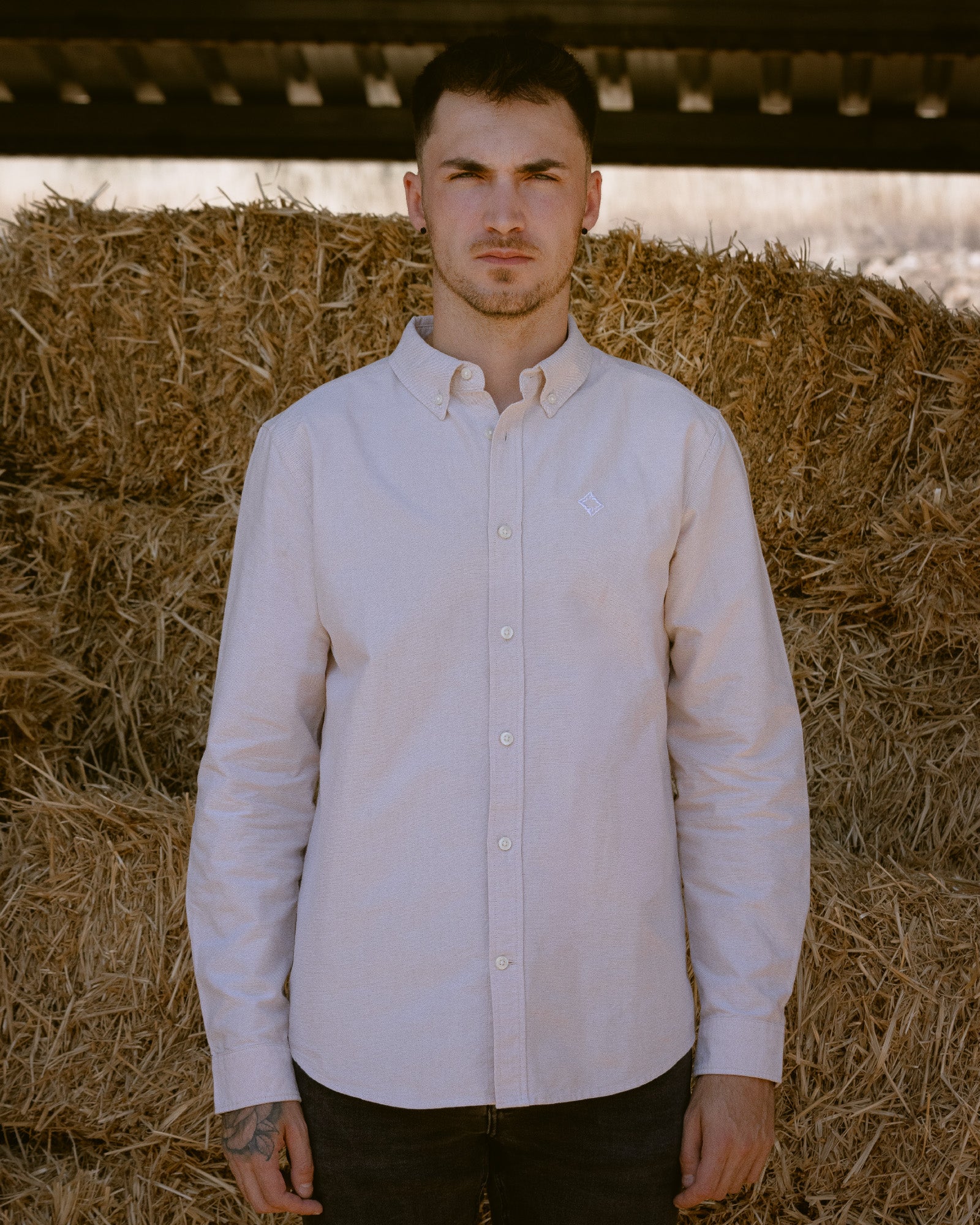 Camisa Oxford Hombre Beige - Tailor Dance