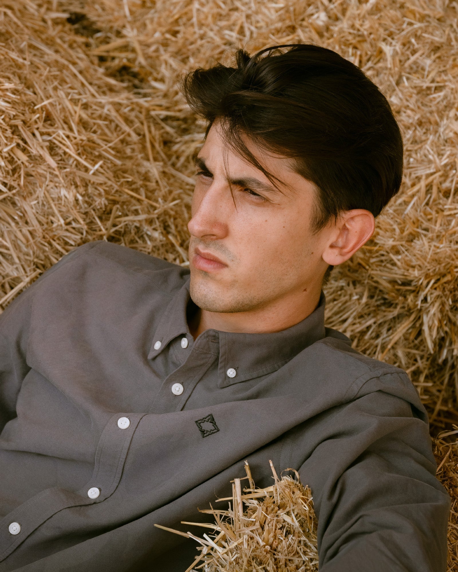 Camisa Oxford Hombre Gris Oscura - Tailor Dance