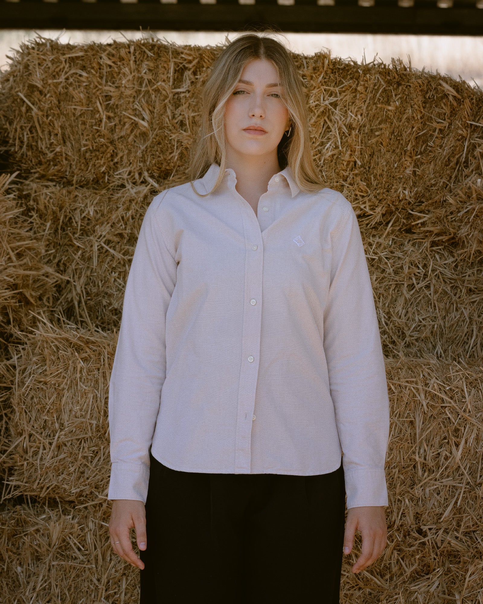 Camisa Oxford Mujer Beige - Tailor Dance