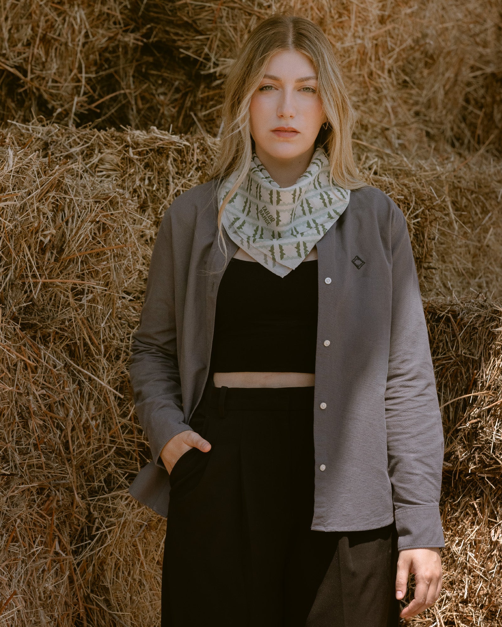 Camisa Oxford Mujer Gris Oscuro - Tailor Dance